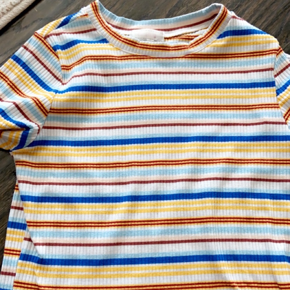 Multi color stripped crop top